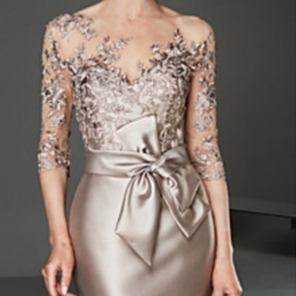 Champagne Size 18 Straight Gown by LT LanTing Bride - Picture 5 of 7